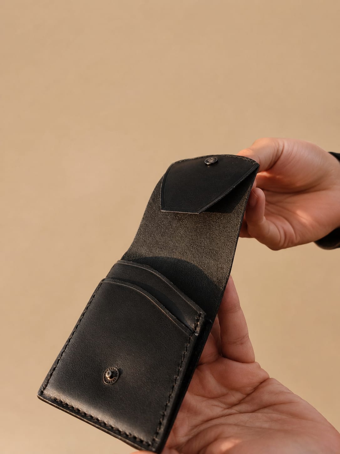 Portefeuille en cuir véritable – Fait main