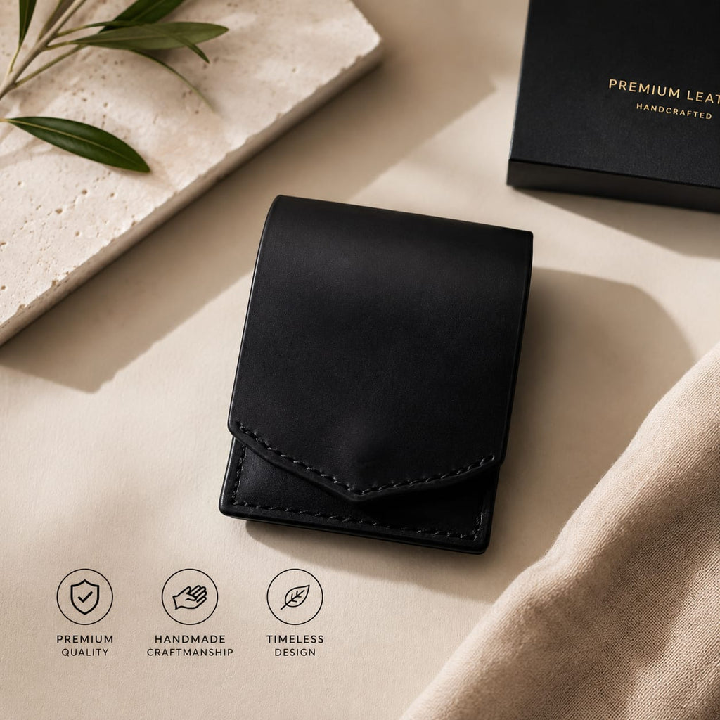 Portefeuille en cuir véritable – Fait main